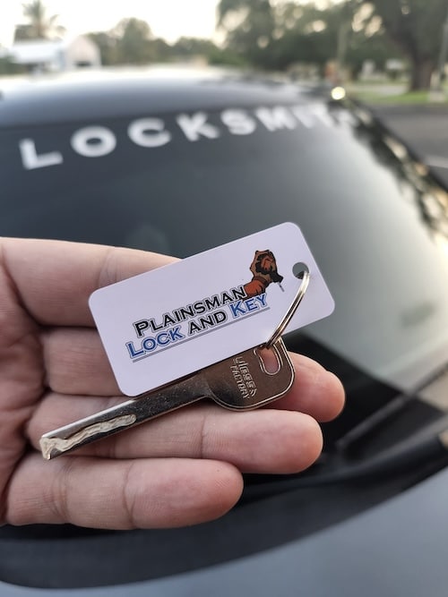 Plainsman Lock and Key new metal car key